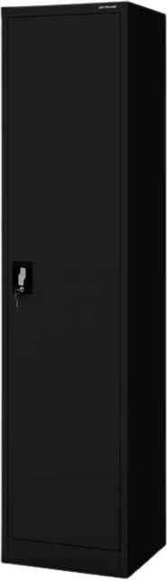 DELUKE Aktenschrank mit Flügeltüren und Schloss in Schwarz, Metall, H x B x T: 185 x 45 x 40 cm - Bild 1