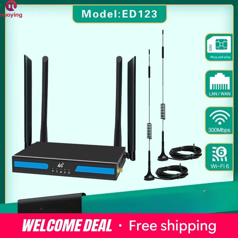 NUOYING 4G/5G Kabelloser CPE-Router mit externer Außenantenne und SIM-Kartensteckplatz in Schwarz - Bild 2
