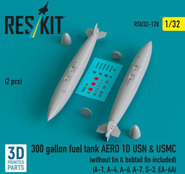 ResKit Models 300 gallon fuel tank AERO 1D USN & USMC, 2-teiliges Set, 1:32 - Bild 1