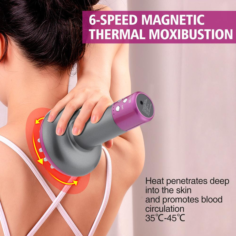 Elektrische Lymphdrainage-Maschine EMS Meridian Körpermassagebürste, violett - Bild 4