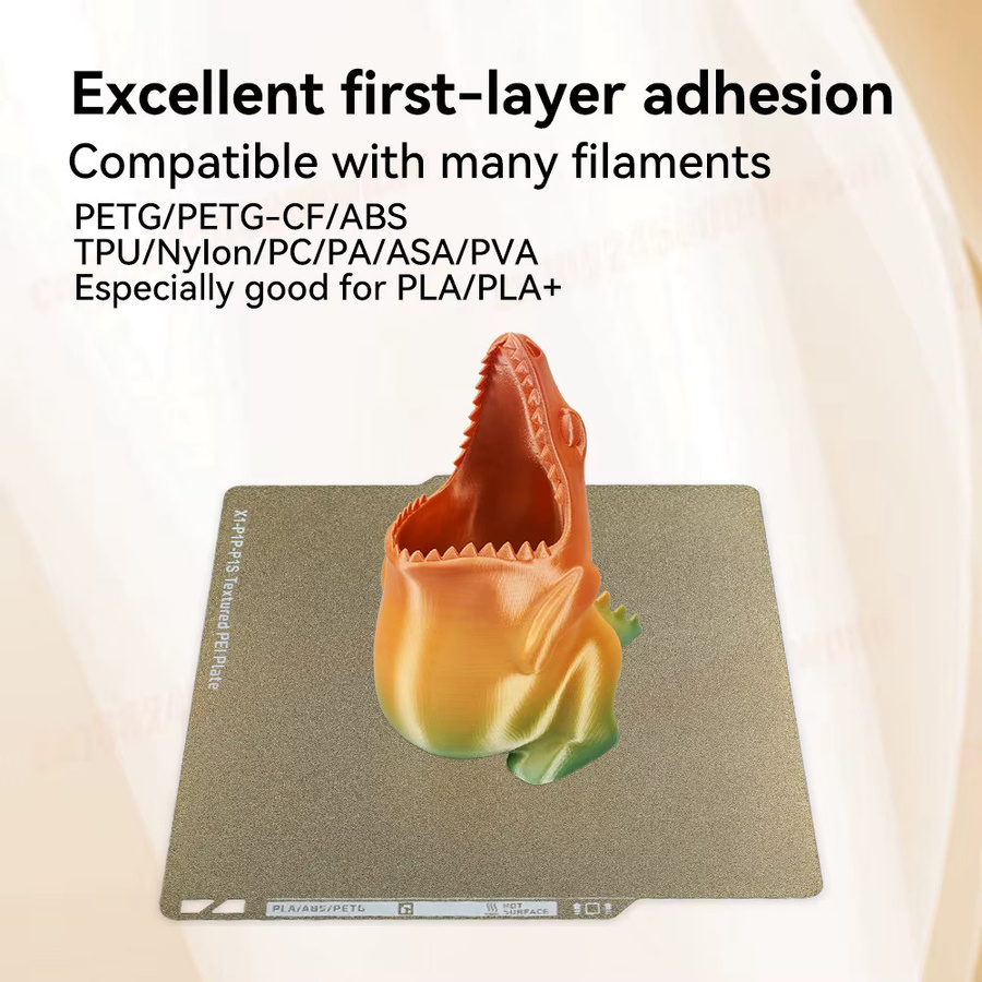 Bambu Lab Bauplatte mit Plate Texture PEI Federstahlblech für X1, X1C, P1P, P1S und A1 3D-Drucker Heizbett B/B: 257 x 257 mm - Bild 2