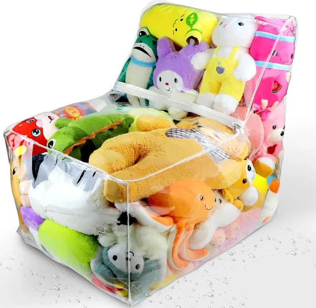 OTAUTAU Transparenter Sitzsack-Bezug aus PVC für Kinder SF313 - Bild 1