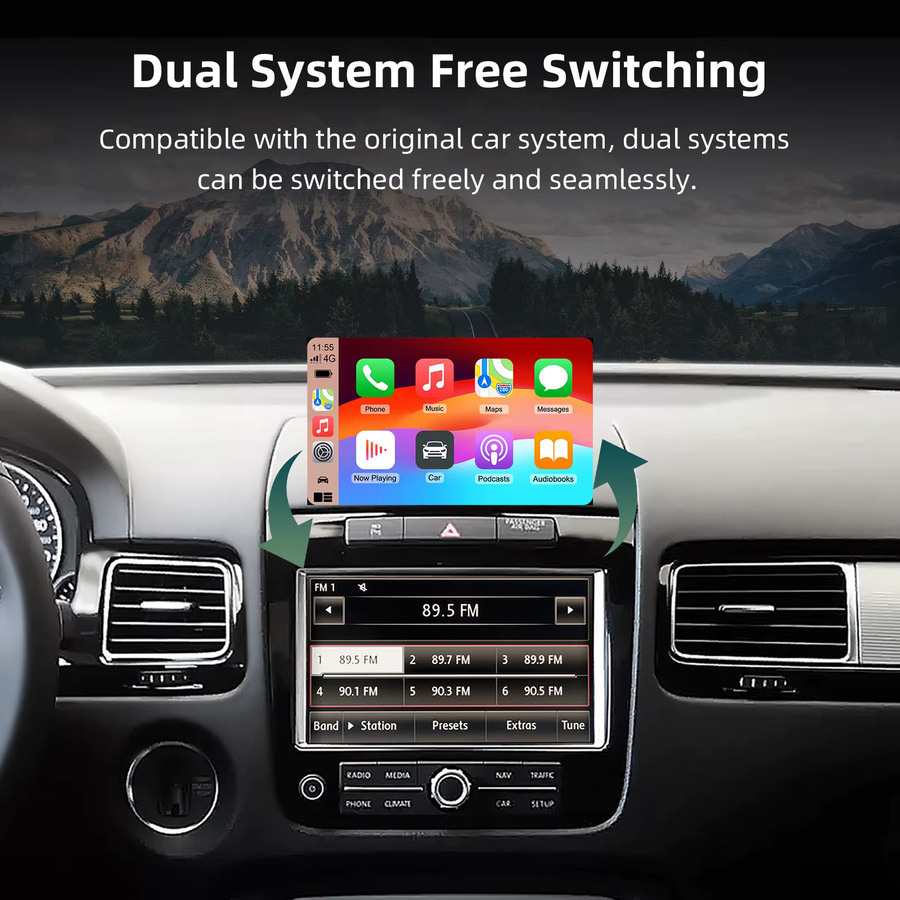 ANYFAR Kabelloses CarPlay und Android Auto Nachrüstkit für VW Touareg mit 8-Zoll-Bildschirm (2011-2017), Schwarz, mit Wi-Fi und Bluetooth - Bild 3