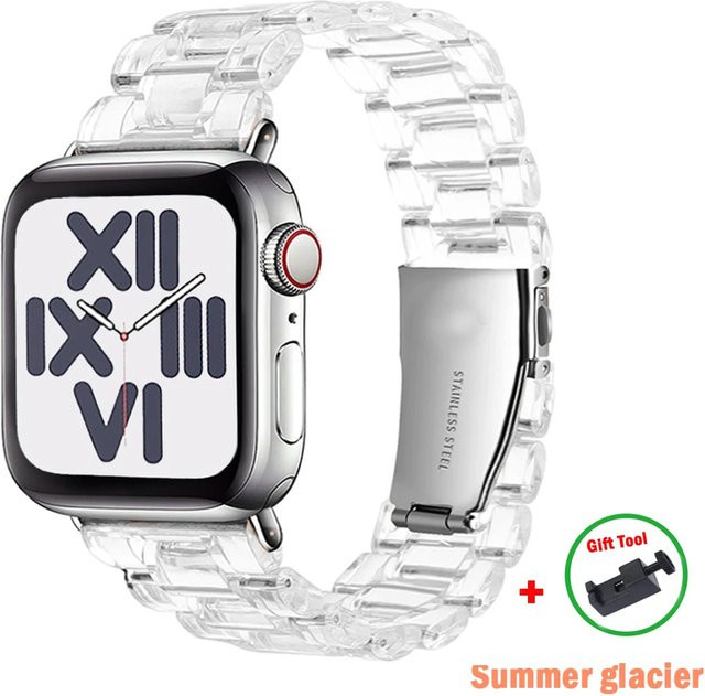 Armband für Apple Watch, Transparent, Gletscher, Kunststoff, Unisex - Bild 1