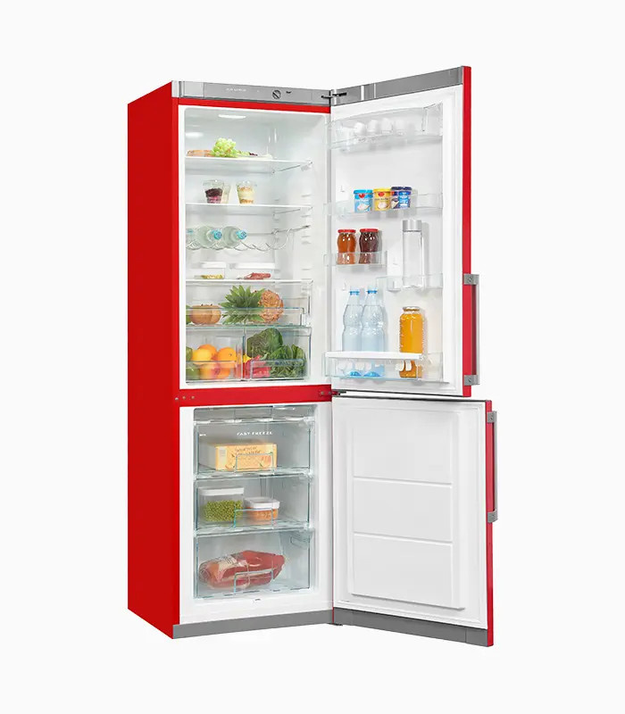 Exquisit Kühl-Gefrierkombination KGC35-H-280E in Rot mit Standgerät-Design und LED-Innenbeleuchtung - Bild 2