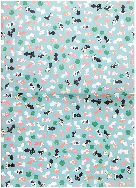 Rico Design Paper Patch Papier Jardin Japonais Kois & Lotus, Mehrfarbig, B: 30 cm, H: 42 cm - Bild 1