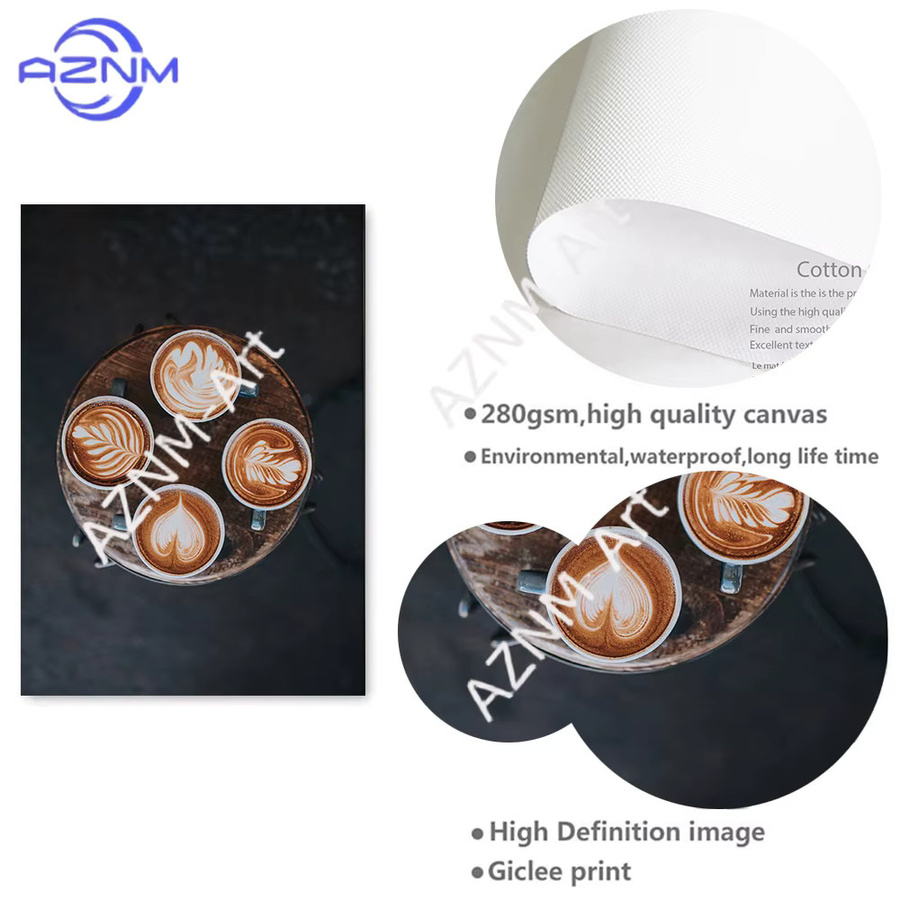 KAYOU Leinwandbild Küchenkunst Latte-Deko-Poster But First Coffee Zitatdruck Schwarz-Weiß Wandkunst für dein Esszimmer - Bild 4