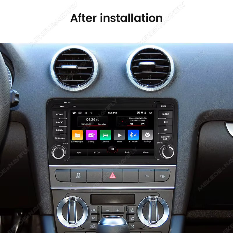 MEKEDE Android Autoradio mit Carplay und 7 Zoll Bildschirm für Audi A3 8P 2003-2011 S3 RS3 Sportback, 2GB RAM + 64GB Speicher, Schwarz, mit WIFI und GPS - Bild 2