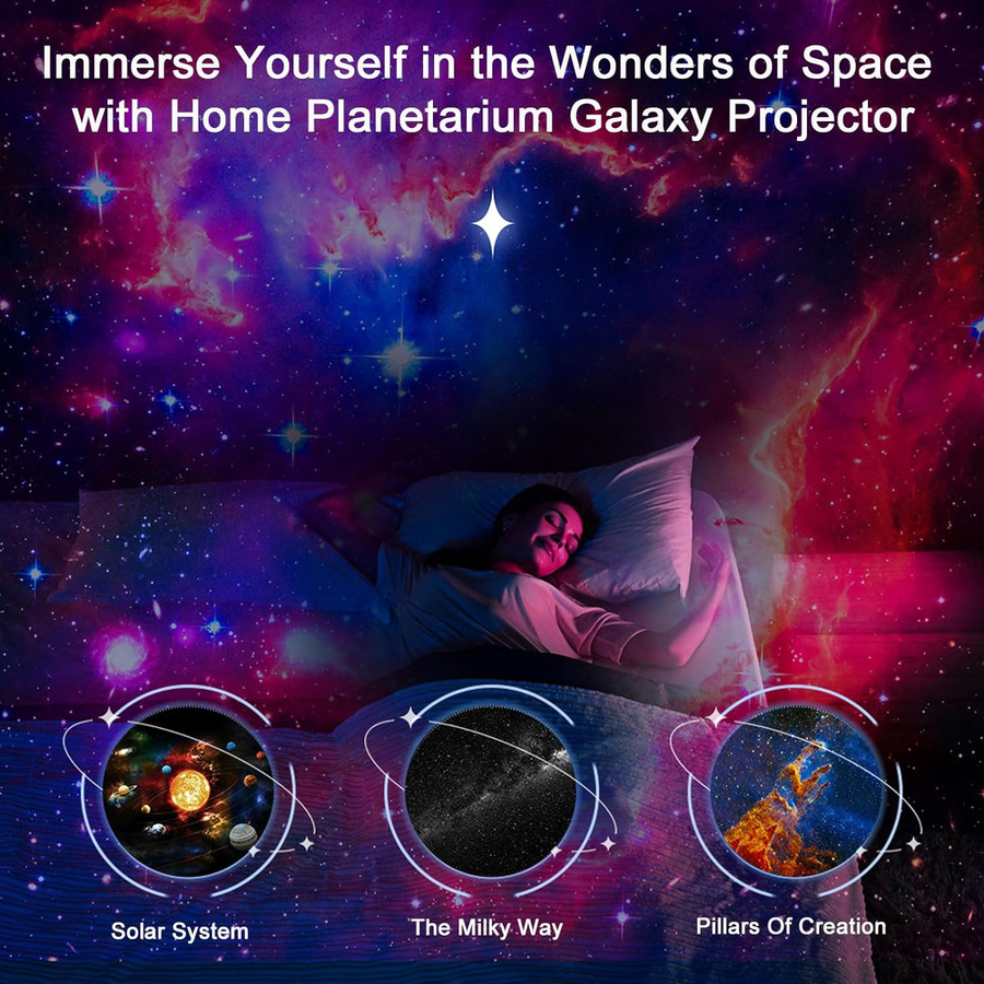 Lemo Nade Galaxie-Projektor 12-in-1 Planetarium mit Sternenhimmel und Sonnensystem als Nachtlicht in Weiß - Bild 5