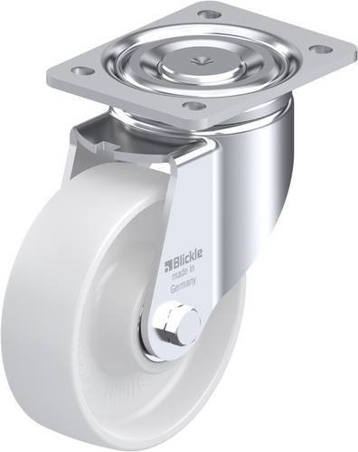Blickle Lenkrolle 6221 LH-PO 150K mit Rad-Durchmesser 150 mm, Tragfähigkeit max. 400 kg, verzinkt und weiß - Bild 1