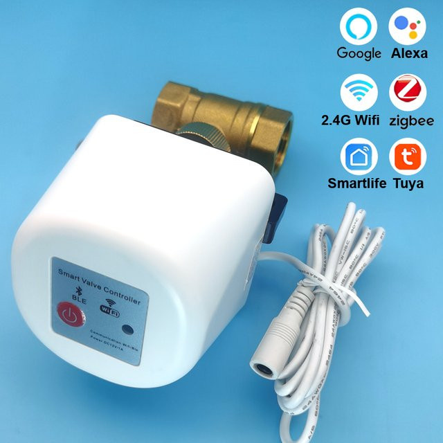 Tuya Zigbee WLAN Smart Wasserventil Absperrventil 1/2 Zoll in Weiß mit Timer und Automatisierungssteuerung kompatibel mit Alexa und Google Home - Bild 1