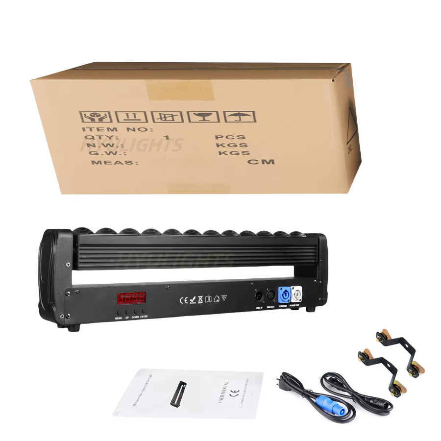 HYULIGHTS 200W LED Moving Head DJ Bühneneffektlicht mit 2-Seiten-Beam-Vorhang- und Stroboskop-Funktion, 360 Grad drehbar, Multicolour, Schwarz - Bild 2