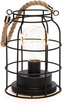 Konstsmide LED Metalllaterne aus Stahl in Schwarz, B/T/H: 12 x 12 x 18 cm, inklusive Leuchtmittel - Bild 1