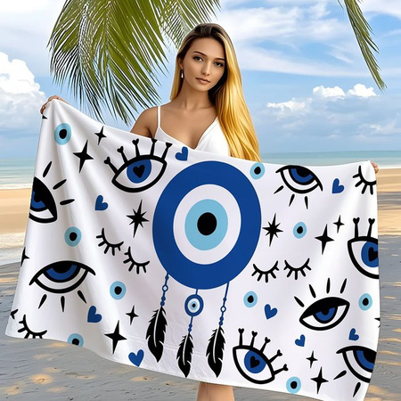 RoarGosh Strandhandtuch mit Böser Blick Muster für Damen und Herren, B/H: 150 x 70 cm