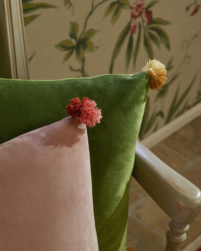 Manuel Canovas Tapete Opoa Mousse in Grün und Pink mit floralem Botanik-Design aus Vlies und Papier - Bild 2