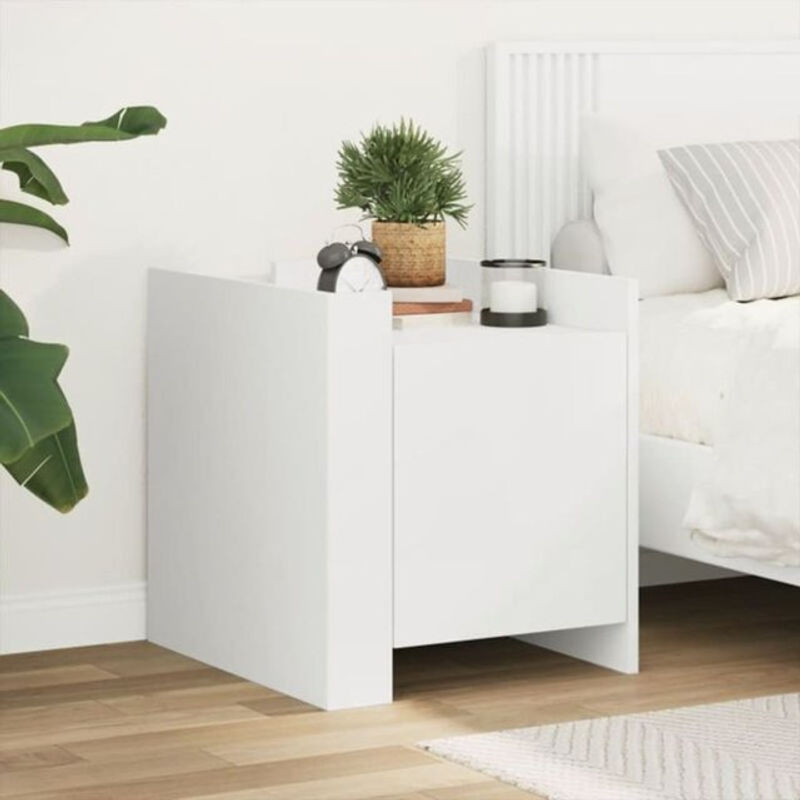 Vidaxl Nachttisch in Weiß aus Holzwerkstoff im klassischen und minimalistischen Design B/T/H: 45 x 50 x 50 cm - Bild 1