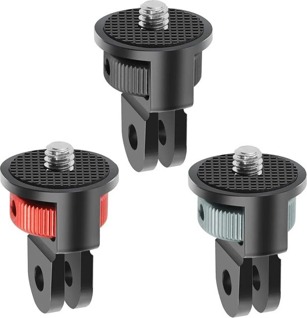 FEICHAO 360 Grad drehbarer 1/4 Zoll Schraubenkonverter und Mini Stativadapter in Schwarz für GoPro Hero 13 12 11 10 und Insta360 One X2 X3 R Action Kameras - Bild 1