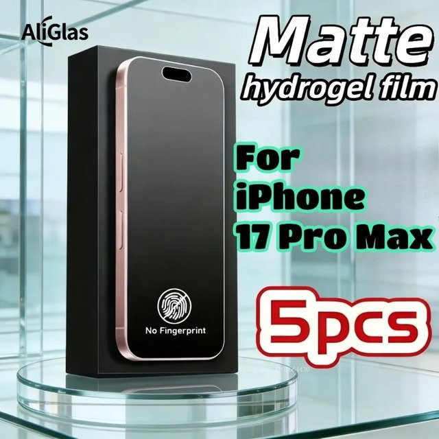 5 Stück SnakeGlass Mattierte Hydrogel-Displayschutzfolien für iPhone 17 Pro Max, Ultra Dünne TPU-Folie - Bild 1