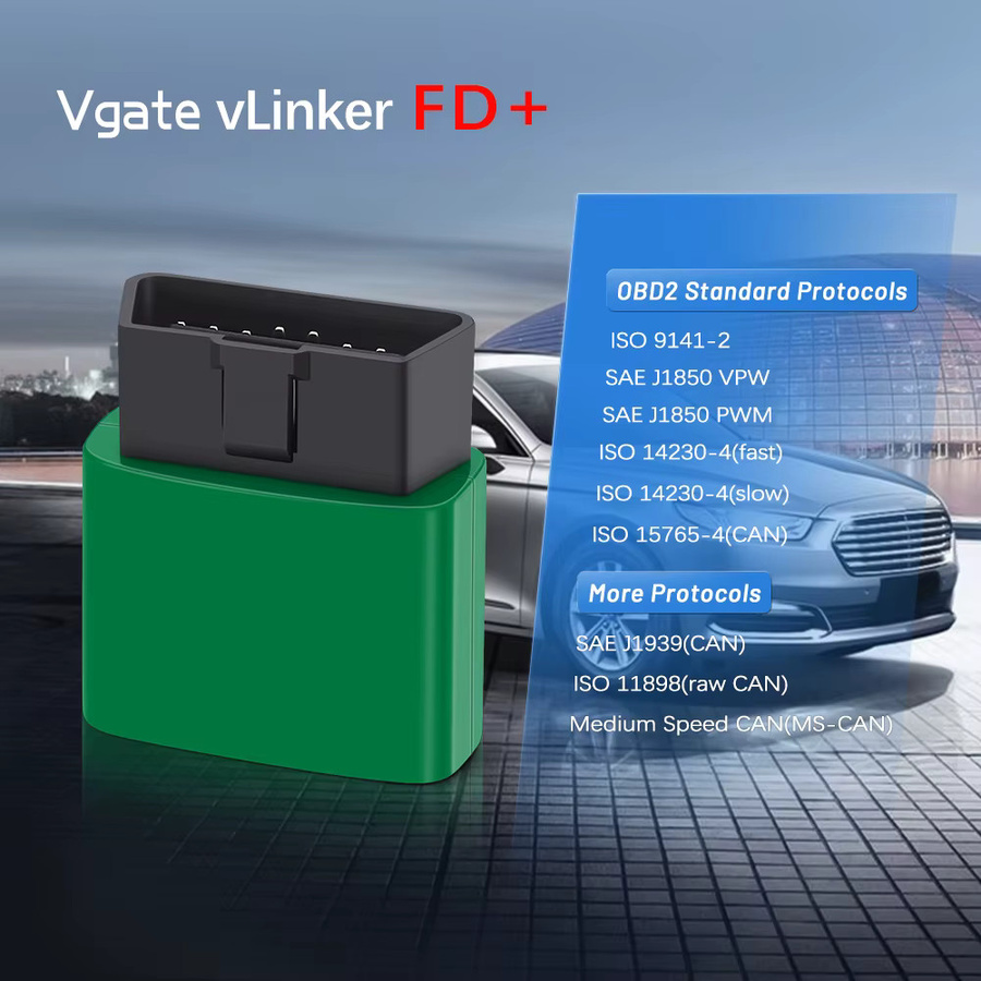 Vgate VLinker FD ELM327 OBD2 Auto-Diagnosegerät für Ford mit WiFi und Bluetooth 4.0 in Grün - Bild 3