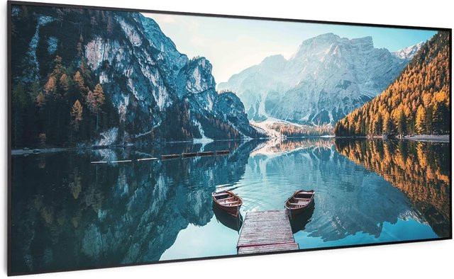Klarstein Wonderwall Air Art Smart Infrarotheizung mit App-Steuerung Motiv See in Schwarz, B/H: 120 x 60 cm - Bild 1