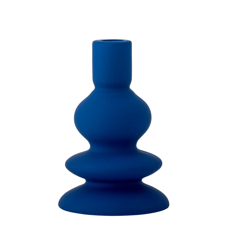 Bloomingville Kerzenhalter Thorne aus Steingut in Blau, Höhe: 16 cm - Bild 1