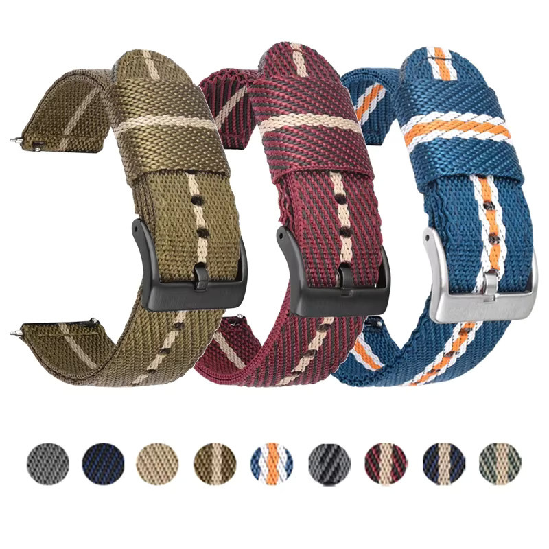olevo Uhrenarmband Nylon, Textil/NATO, Bunt, Unisex - Bild 3