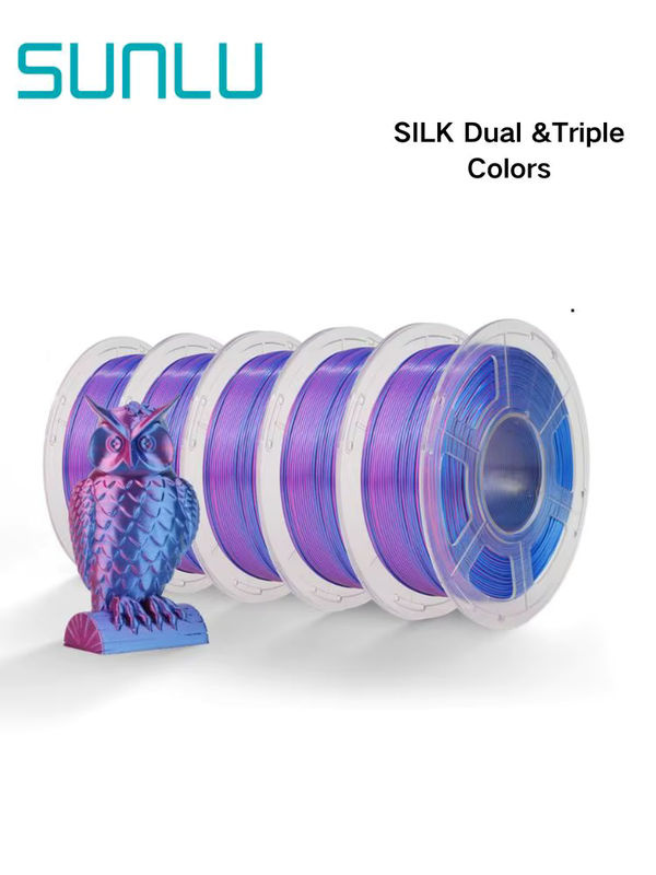 SUNLU SILK Dual & Triple Colors 3D-Drucker-Filament FDM, 1,75 mm, Multicolor (Schwarz/Blau), 1 kg - Bild 7