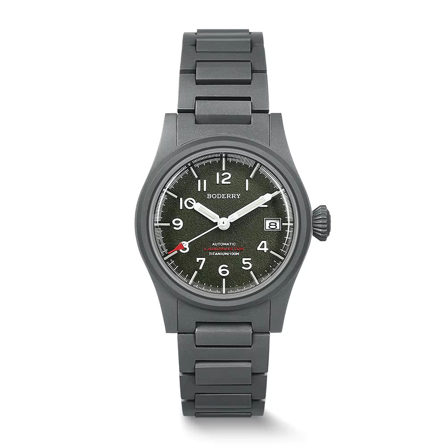 BODERRY Armbanduhr, Automatik, Titan, 38 mm, Herren, Schwarz - Bild 2