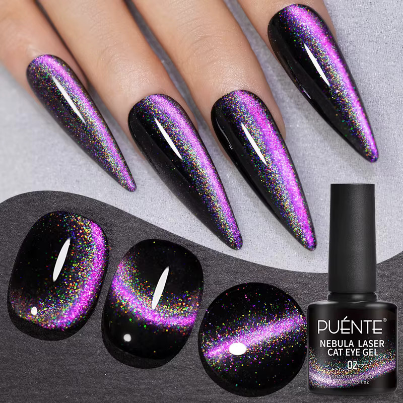 Puente Magnetgel-Nagellack, pinklich-lila, schimmernd, 7,5 ml - Bild 3