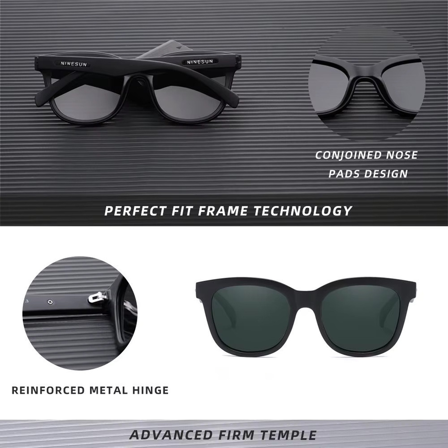 Ninesun Sonnenbrille, Square, Vollrand, Kunststoff, Schwarz, Unisex - Bild 3