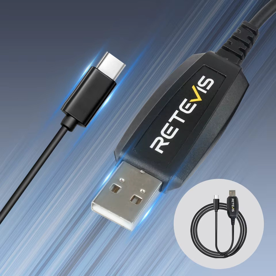 Retevis USB-C Programmierkabel für Walkie-Talkie PC48 und RB48, Schwarz, kompatibel mit Windows 7/XP/10/11 und Retevis RB648 Plus - Bild 2