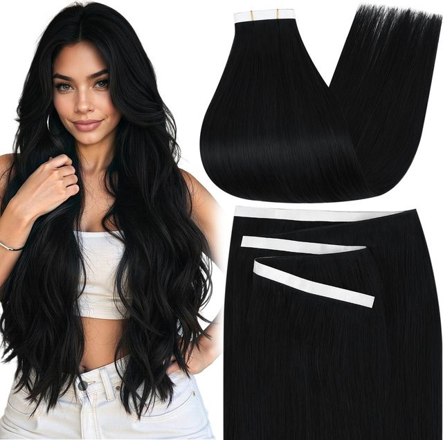 Moresoo Tape-in Haarverlängerungen Echthaar Remy, 50g, Genius Tape Weft - Bild 1