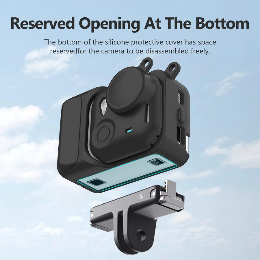 Insta360 GO Ultra Silikonhülle in Schwarz für die Insta360 Ultra Action Kamera mit Objektivdeckel - Bild 4