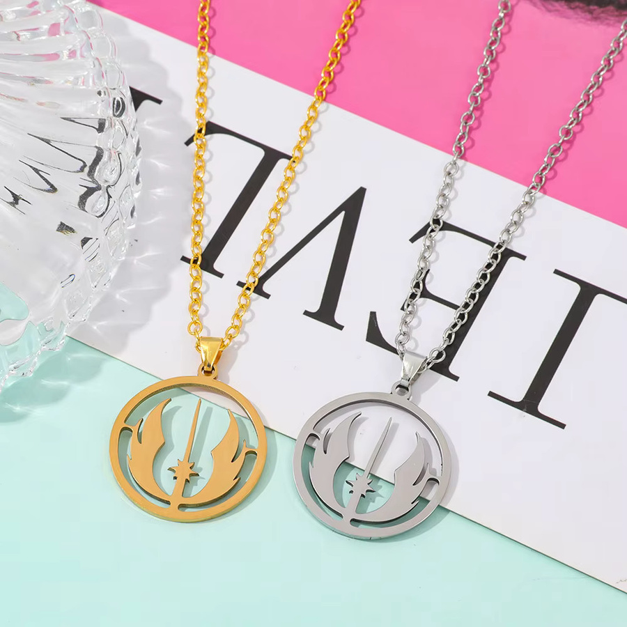 TAKARA TOMY Halskette Jedi-Orden Logo, Edelstahl, Silber, Unisex - Bild 3