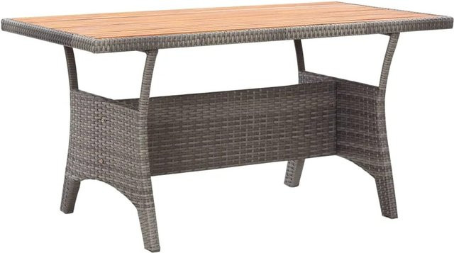 vidaXL Gartentisch aus Akazien-Massivholz in Grau, B/T/H: 120 x 70 x 66 cm - Bild 1