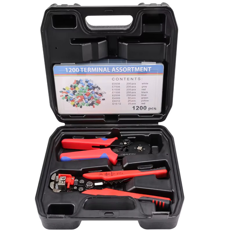 YEFYM Crimpzangen-Set mit Werkzeugkasten für Aderendhülsen und Pin-Terminal-Anschlüsse, Mini-verstellbare Ratsche, HSC8 6–4 A - Bild 2