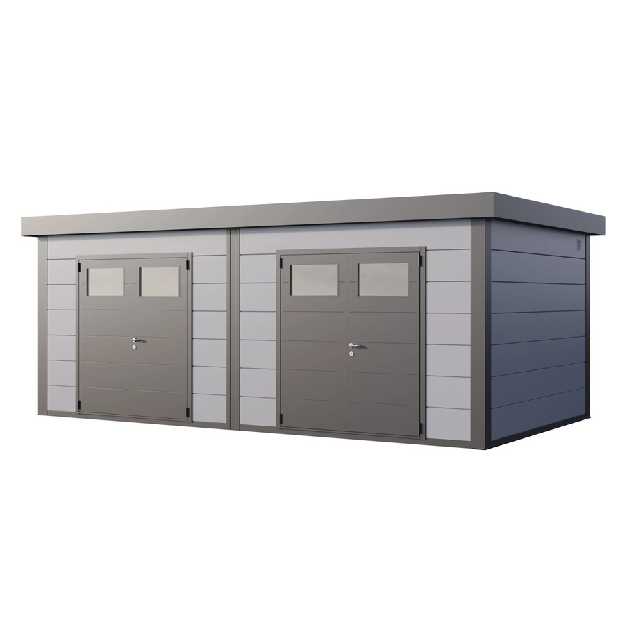 Telluria Gerätehaus DUO in Grau mit Außenmaß B: 672 cm, H: 265 cm, T: 388 cm - Bild 2