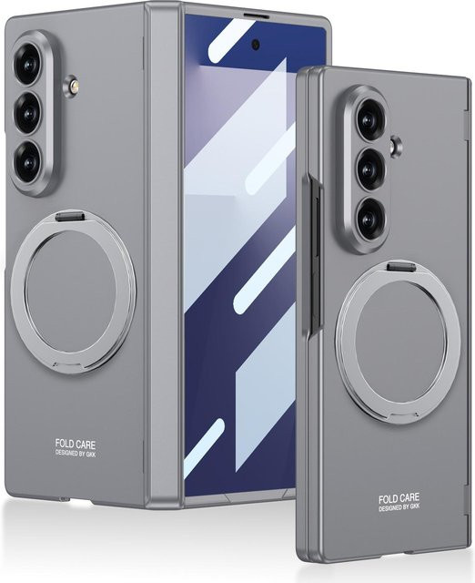 Magnetische All-inclusive Schutzhülle für Samsung Galaxy Z Fold 7 mit Scharnier und Ladebildschirm-Schutz in Grau - Bild 1