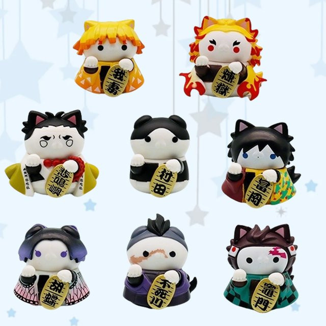 Bandai Demon Slayer Nezuko, Tanjirou, Zenitsu, Inosuke Mini-Figuren, PVC-Modellpuppen - Bild 1