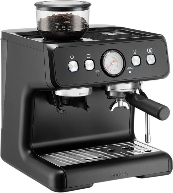 BODUM Siebträger-Espressomaschine Bistro in Schwarz mit Dampflanze und Heißwasserfunktion - Bild 1