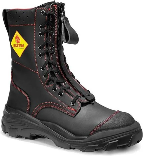 Feuerwehrstiefel Elten Form C EURO PROOF F2A WR aus Rindleder in Schwarz-Rot, Größe 41 - Bild 1