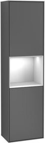 V&B Hochschrank Finion mit LED-Beleuchtung und Glastüren, B/T/H: 41,8 x 41,8 x 151,6 cm