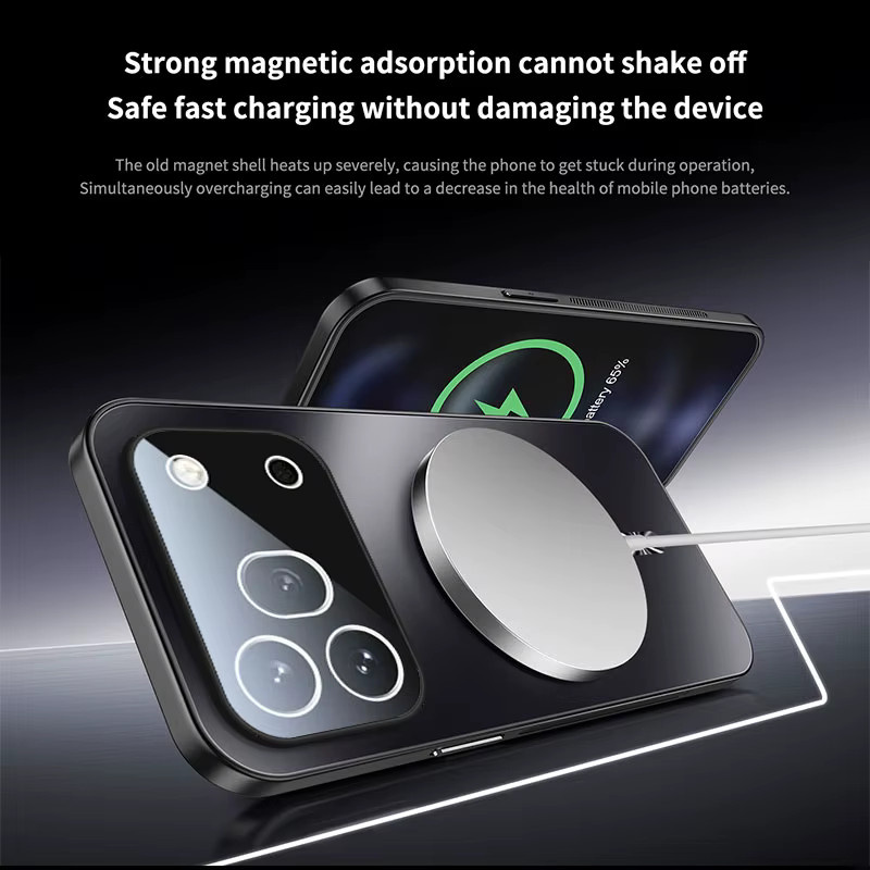 AG Matte Glaslinsenfolie und magnetische Schutzhülle für Honor 600 Pro in Purple mit MagSafe Wireless Charging Unterstützung - Bild 4