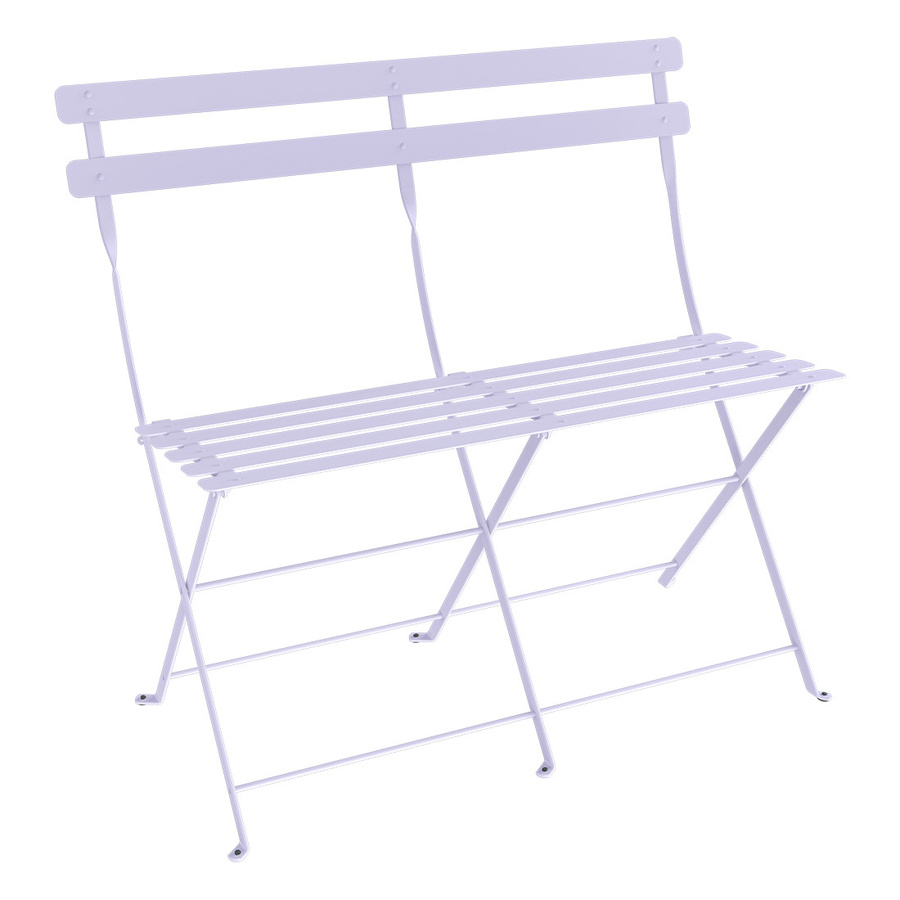 Fermob Bistro 2 Sitzer Klappbank aus pulverbeschichtetem Stahl in Beige und Purple - Bild 2