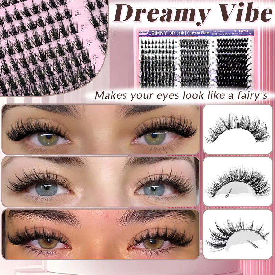 Eimny Fairy Lash Clusters Kit Wimpernbüschel, 244/300 Stück, Unisex - Bild 3