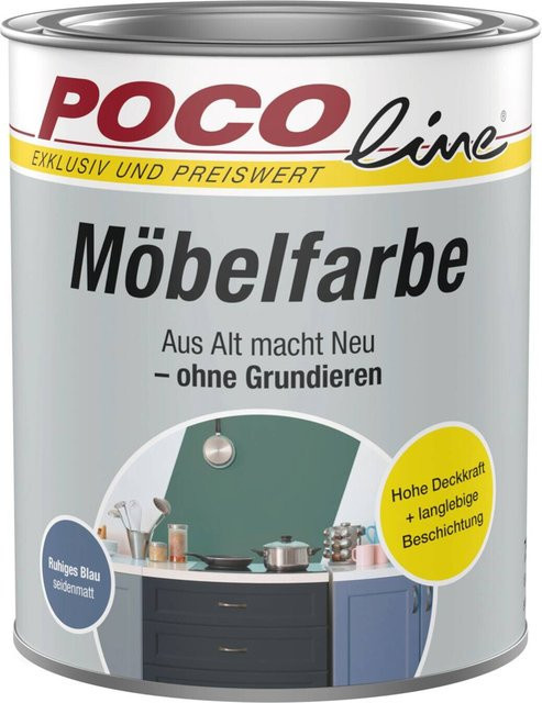 POCOline Buntlack Wasserbasiert in Blau, Satinmatt, 0,75 l - Bild 1