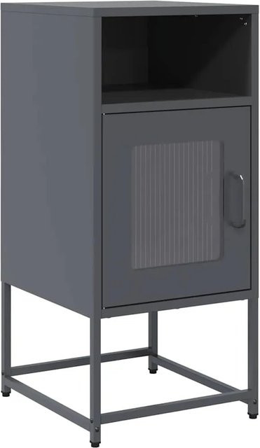 vidaXL Nachttisch aus kaltgewalztem Stahl in Anthrazit matt, B/T/H: 36 x 39 x 78 cm - Bild 1