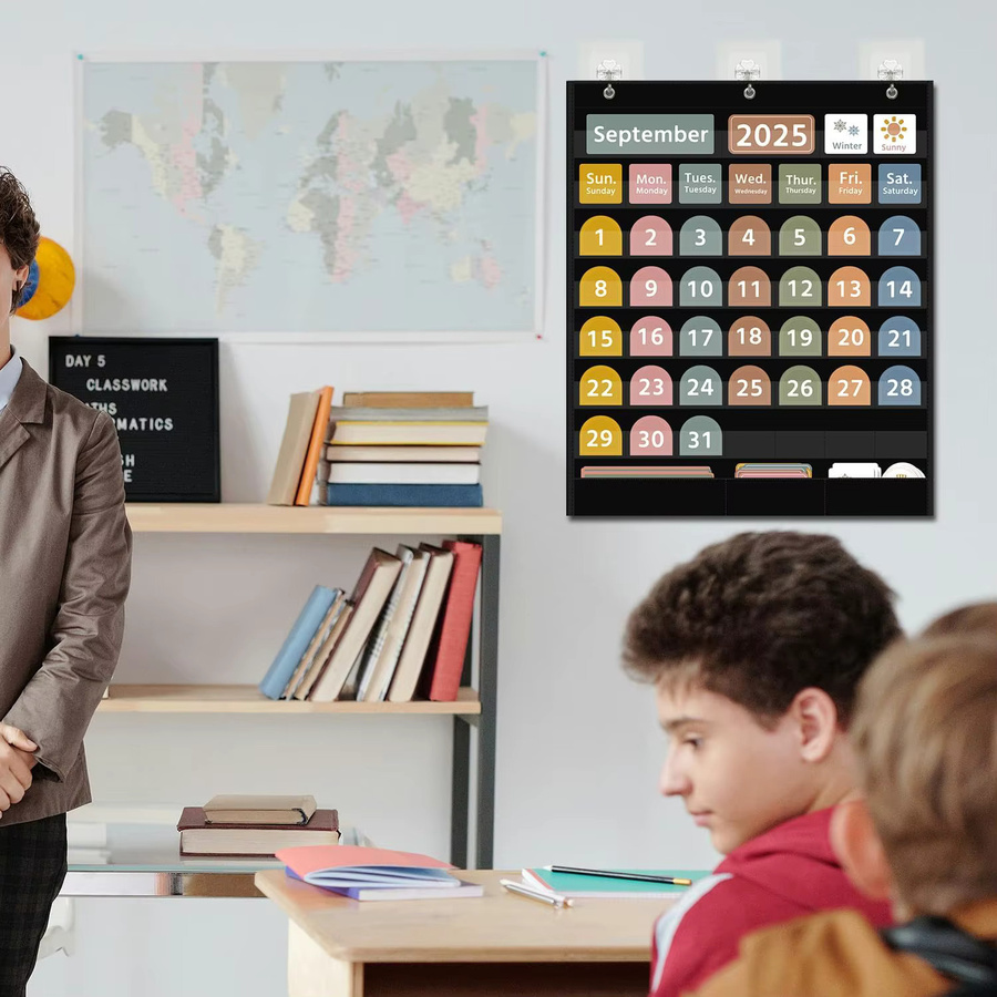 Boho-Kalender mit 96 Karten in Weiß und Multicolour als Organisations-Tool für das Klassenzimmer und Homeschooling - Bild 5