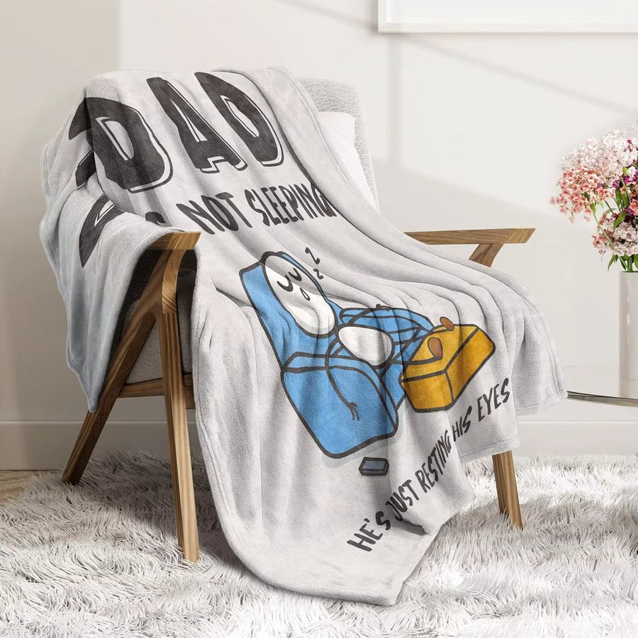 VIKAMA Lustige Geburtstagsdecke für Papa, weiche und bequeme Bürodecke als Geschenk für den Ehemann des Vaters, warm - Bild 2