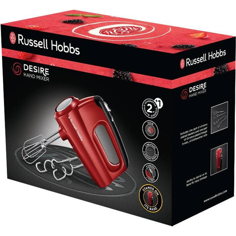 Russell Hobbs Handmixer 24670-56 in Rot und Schwarz aus Kunststoff, B/H/L: 8,5 x 15,9 x 19,6 cm - Bild 2
